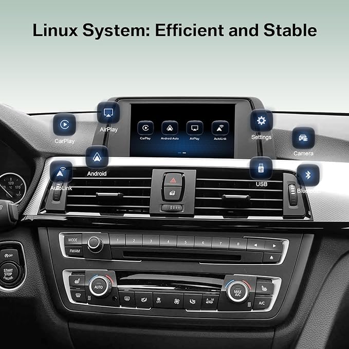 Wireless CarPlay Android Auto Adapter for BMW NBT 1 2 3 4 5 6 7 Series X1 X3 X4 X5 X6 2012–2016 Retrofit Decoder Support Mirrorlink, Rear Camera and OEM Car Functions