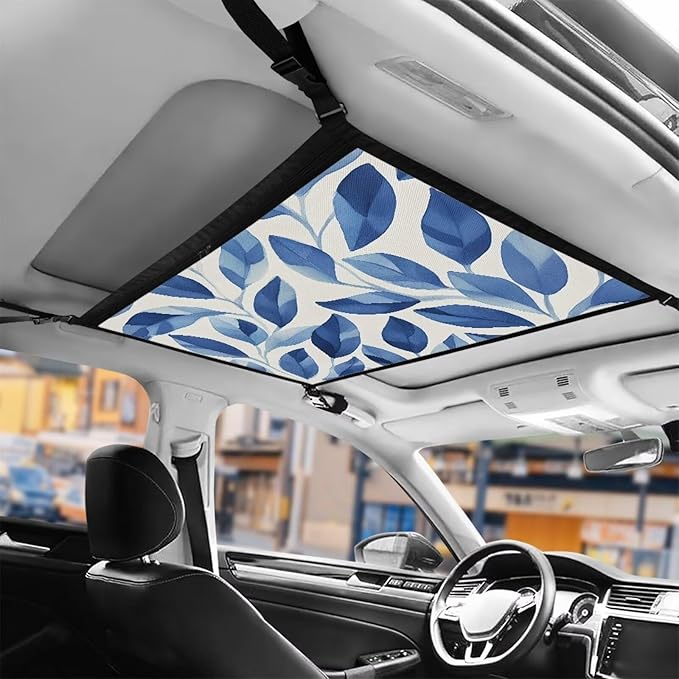 Generic Leaf Car Ceiling Cargo Net Pocket Hanging Storage Bag with Zipper 31.69"x24.02" Double-Layer Mesh Car Roof Storage Organizer Long Road Trip Truck SUV Travel Camping