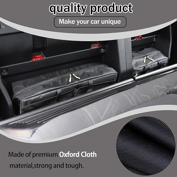 Lcojicep Car rear seat hidden storage bag Compatible with Tacoma 2016-2024 Oxford Cloth Car back seat back storage bag Accessories (2 Pcs)