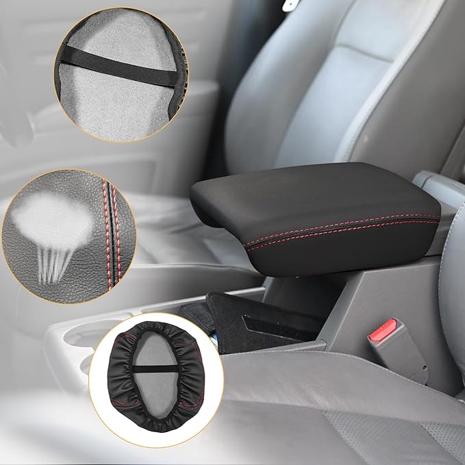 Compatible with Center Console Armrest Cover for Honda Ridgeline 2006-2014 Leather Arm Rest Storage Box Lids Cushion Protector Pad