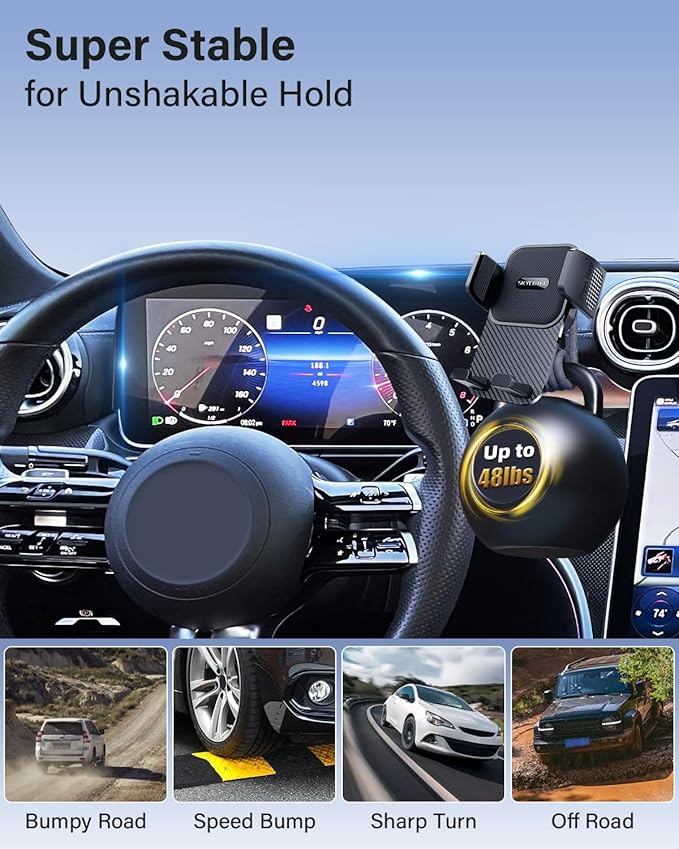 Phone Mount for Mercedes Benz GLC 2023 2024 2025 2026 C-Class 2022 2023 2024 2025 2026 Accessories 12.3-Inch Screen Fixed Clip, Automobile Cradles Car Phone Holder, Cell Phone Base Not Block Air Vent