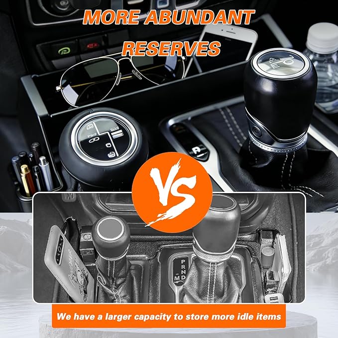 Zihvfzu Center Console Gear Shift Organizer Tray for Jeep Wrangler JL JLU 4xe 2018 2019 2020 2021 2022 2023 2024 2025 2026 & Gladiator JT 2020 2021 2022 2023 2024 2025 2026, Shifter Side Storage Box