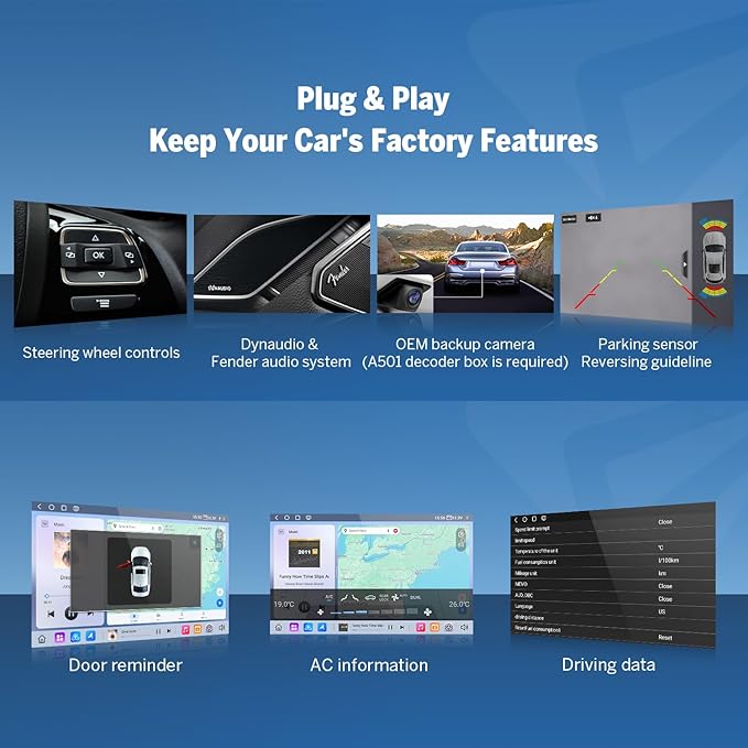 Eonon 9 inch Headunit for Volkswagen Golf MK5/MK6 Jetta/SEAT Skoda 6+64GB 5G LTE CarPlay Android Auto Bluetooth DSP EQ MirrorLink Support DAB+ OBDII Backup Camera Car Radio Stereo VWX6S2