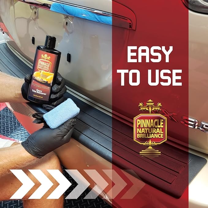 Pinnacle Natural Brilliance Onyx Trim Restorer | Silicone-Free Formula for Black Plastic & Vinyl Trim | Restores Depth & Matte Finish | Long-Lasting Protection | PIN-385 | 8 oz