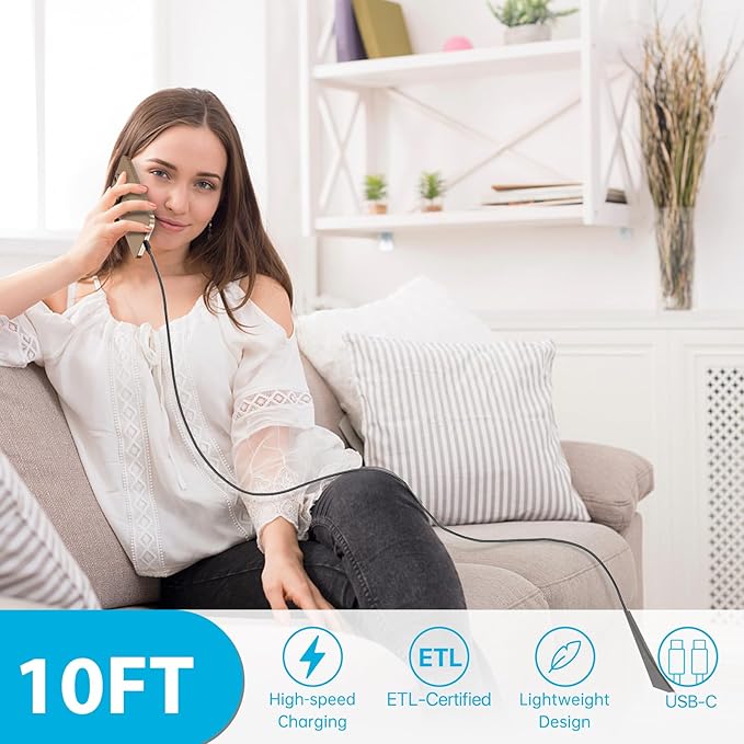 Phone 17 16 15 Charger Fast Charging,30W USB C Phone 17 16 15 Pro Max Charger Block &10FT Long Type C Cable Cord for i.Phone 17/Air/17 Pro/17 Pro Max/16/16 Plus/16 Pro/16 Pro Max/15/15 Pro Max,Black
