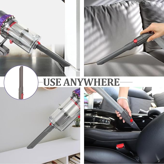 Dryer Vent Lint Vacuum Atttachments Kit and Crevice Tool for Dyson Gen 5 V15 V12 V11 V10 V8 V7 Detect Outsize Slim Absolute Cyclone Vacuum Cleaner Nozzle Flexible Dryer Lint Remove Hose Cleaner Kit