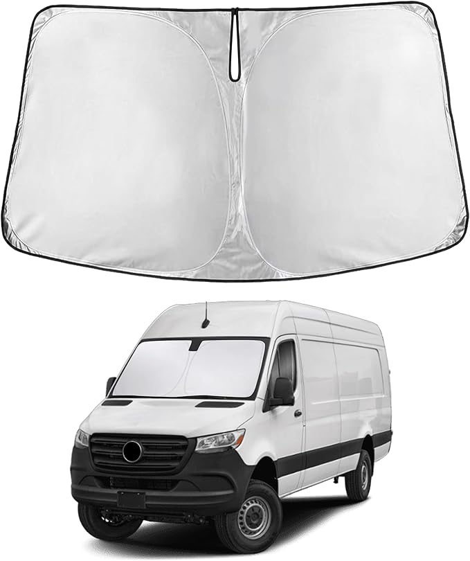 EcoNour Windshield Sunshade Compatible for Freightliner/Mercedes Benz Sprinter 2007-2024 2025 2026, Sun Visor for Front Windshield & Window Sun Shade Cover, UV Heat Protector, Car Accessories