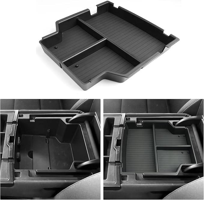 for Center Console Upper Armrest Organizer ABS Materials Compatible with 2014–2019 Silverado/Sierra 1500&2015–2019 Silverado/Sierra 2500HD/3500HD – Split-Bench Folding Seat
