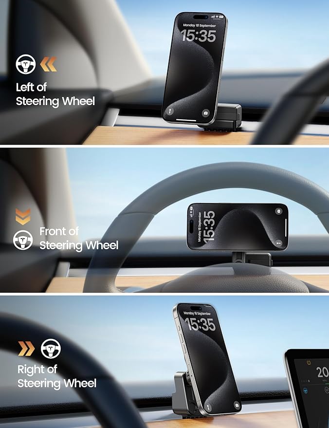 Lamicall for Tesla Phone Mount Holder [Strongest Magnet Power] for Tesla Model 3 Y Car Accessories fits iPhone 16 15 14 Pro Max Plus [ONLY FIT for 2017-2022 Model 3, 2020-2023 Model Y]
