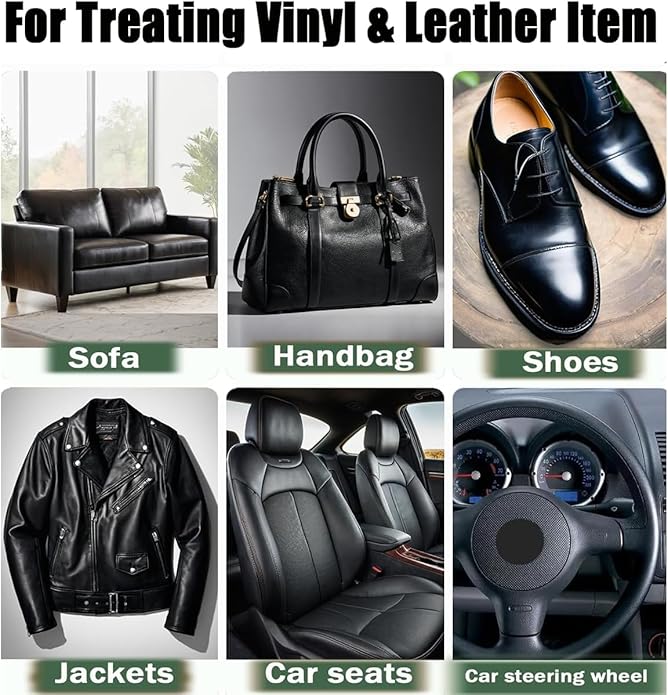 Leather Recoloring Balm, Leather & Vinyl Color Restorer Conditioner – Repairs Faded & Scratched Leather Color