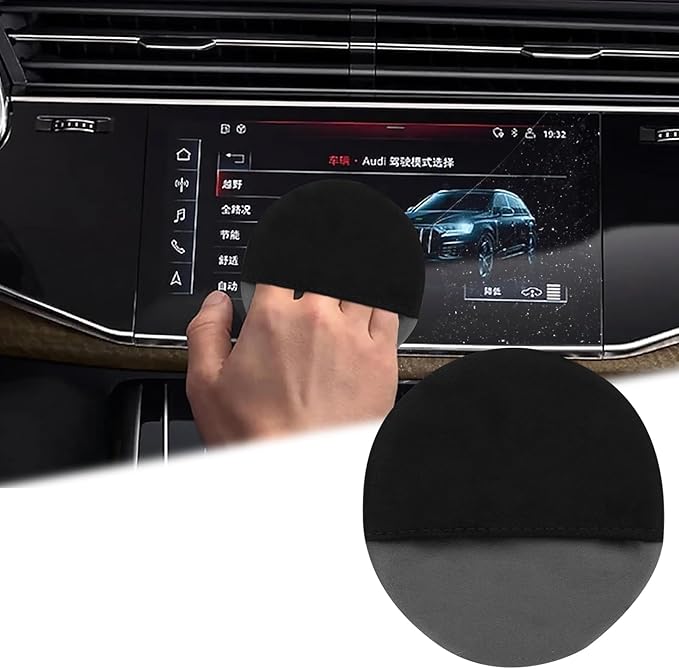 Car Screen Cleaner, 4.21''×4.21'' Microfiber Dashboard Wipes, Round Microfiber Cloth, Car Display Wipes,Vehicle Screen Cleaner Tool Universal for Car Dashboard Car Display Car Interior Tools (Black)