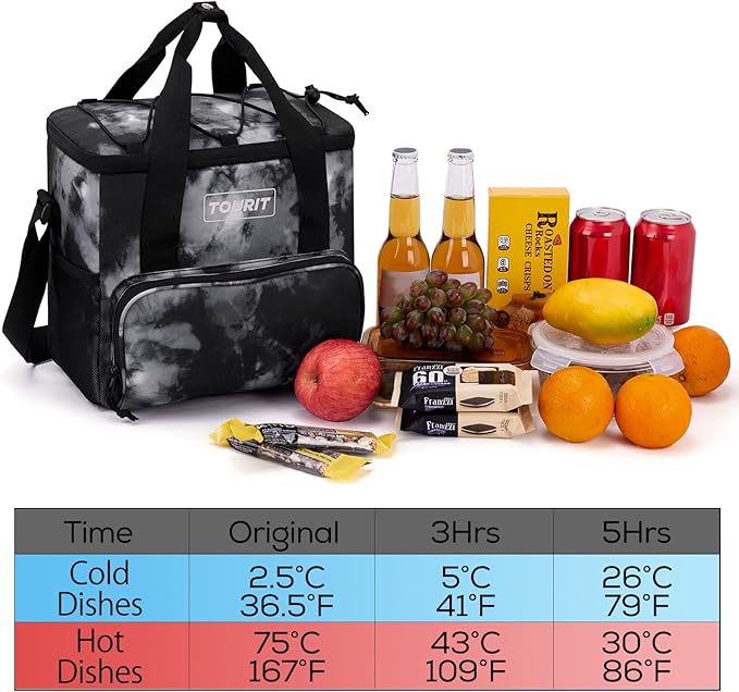 TOURIT Small Soft Cooler Bag Insulated, 24/35/46-Can Lunch Cooler Bag, Ice Chest, 14.6/24/32L Leakproof & Portable Coolers for Picnic, Beach, Camping, Work, Travel, Trip