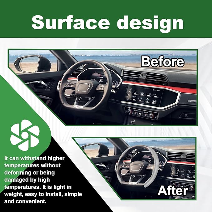 2pcs Carbon Fiber Anti-Skid Steering Wheel Cover, Anti-Skid Steering Wheel Cover/Segmented Steering Wheel Protector/Car Interior Accessories for Men/Women - Durable(White)