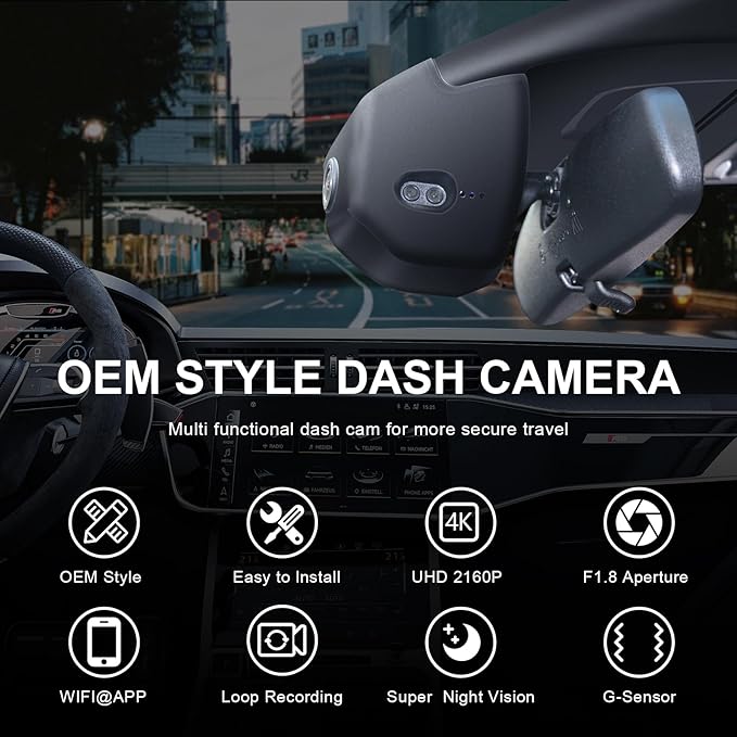 Mangoal 4K Dash Cam for 11th Honda Civic 2022-2026(Black), Si Type R Hatchback XL Sport SE EX_L Touring 1.5 2.0T, Integrated OEM Look, UHD 2160P Video, WiFi & App, GPS, 64GB Card