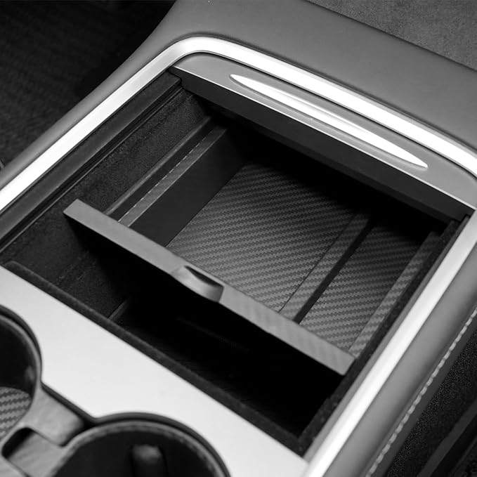 2021-2024 Tesla Model Y Center Console Organizer Tray Accessories Compatible with Model 3 (2021-2023) Storage Box Armrest Compartment Insert