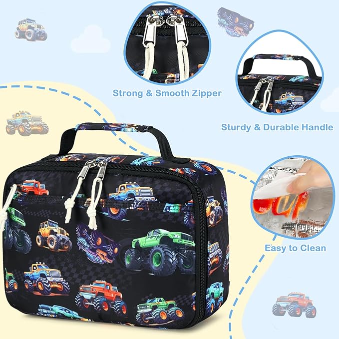 CAMTOP Lunch Box Kids Boys Insulated Lunch Cooler Bag Reusable Lunch Tote Kit for School Travel
