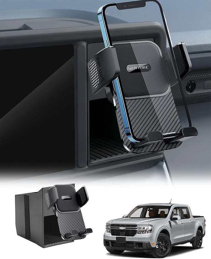 SKYLOTEC Phone Mount Cubby Insert for Ford Maverick 2022 2023 2024 Accessories, Cell Phone Holder Storage Box Kit, Automobile Cradles Phone Base Not Block Air Vent