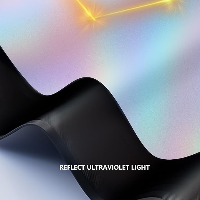Sunshade Car Front Windshield Titanium Silver Sun Shade Iridescent Car Sunshade Foldable Sun Shield Cover Block UV Rays, Reflector Shield Suitable for Most Cars SUVs Large 57 x 31.5 in