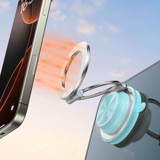 BOCLOUD 2026 Next-Gen Suction Cup Phone Mount Cute 360° Zinc Alloy 109 LBS Phone Stand Vacuum Magnetic Car Holder for MagSafe Strongest Accessories for iPhone 16 15 14... Android