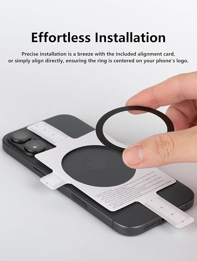 Metal Ring for Phone Case(0.4mm)，Compatible with Magnetic Ring Charger/Mount/Phone Holder Conversion Accessories，Applicable Universal Adhesive Metal Rings(NO Magnet) for iPhone Samsung Case(10PCS)