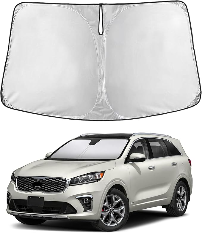 EcoNour Windshield Sunshade Compatible for Kia Sorento 2016-2018 2019 2020, Sun Visor for Front Windshield & Window Sun Shade Cover, UV Heat Blocker & Protector, Car Accessories