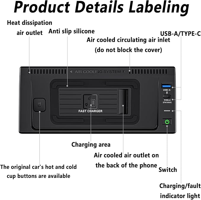 Car Wireless Charger for Mercedes Benz GLE/GLS(2016 2017 2018 2019) ML/GL(2012 2013 2014 2015),for Any Qi-Enabled Phone,with USB Port Anti-Slip Mat