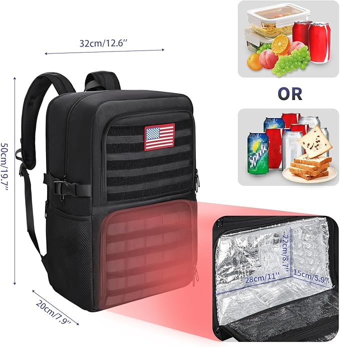 BERTASCHE Lunch Backpack, Work Backpack with Insulated Cooler Lunch Box 17.3 inch Laptop Backpack for Men Women, TSA Large Daypack for Commuter College Travel Picnic