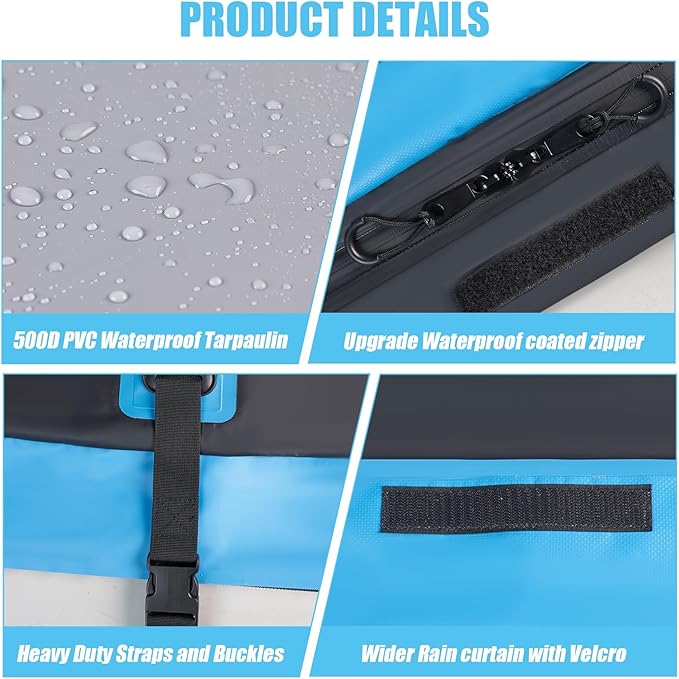 Car Rooftop Cargo Carrier Bag, 30 Cubic Feet Waterproof Soft-Shell Car Roof Bag for All Vehicle with/Without Rack, Include Anti-Slip Mat, Reinforced Straps, Door Hooks Luggage Lock (Blue)