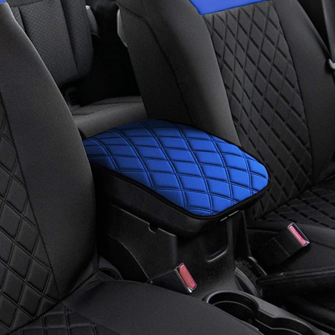 FH Group Neosupreme Blue Diamond Pattern Center Console Pad – Water-Resistant Armrest Cover Protector for Cars, SUVs & Trucks
