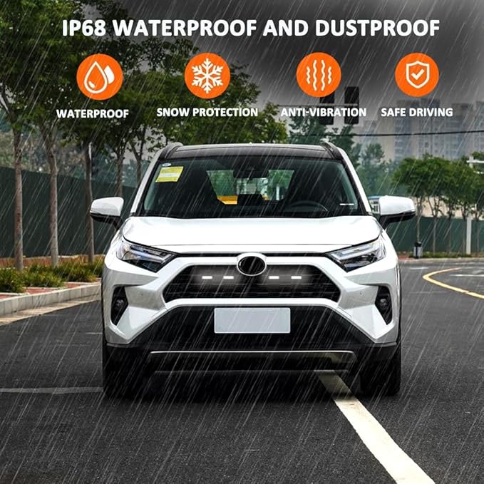 LED Grille Lights Compatible with Toyota RAV4 2019 2020 2021 2022 2023 2024 Front Grille Lights for Rav4 Accessories Hybird LE XLE SE XSE Limited (White)