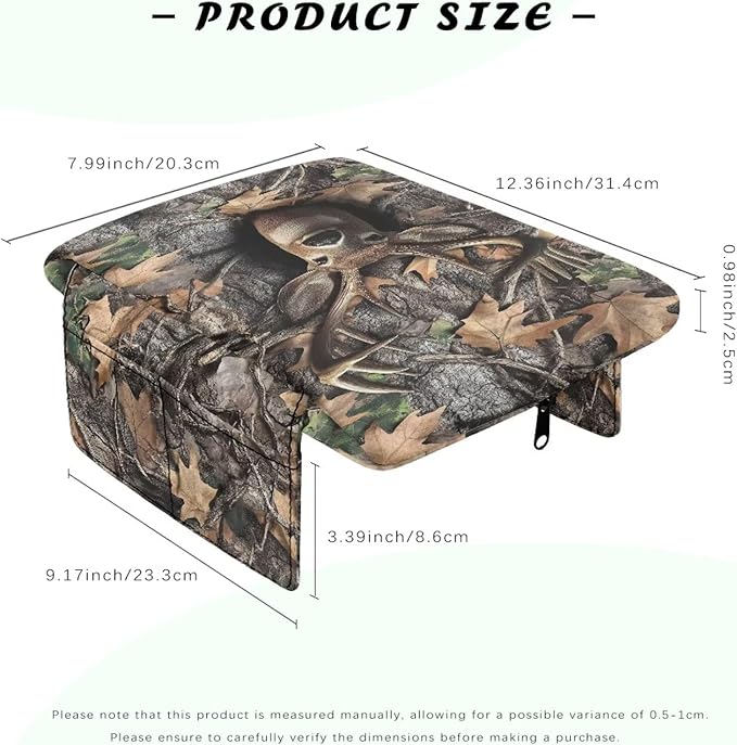 Tupalatus Deer Center Console Cover Water-Resistant Hunting Forest Universal Center Console Pad Non-Slip Car Interior Protection Accessories Easy Installation Fit for Cars Truck SUV
