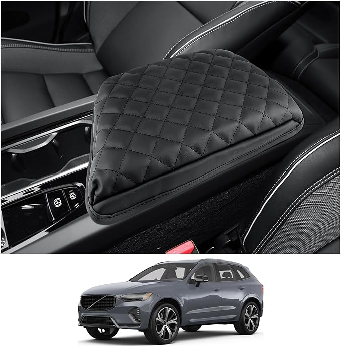 CDEFG for 2025 2026 Volvo XC60 Center Console Cover, for 2018-2025 2026 Volvo XC60 Accessories Armrest Cover Middle Console Pad Arm Rest Cushion Leather