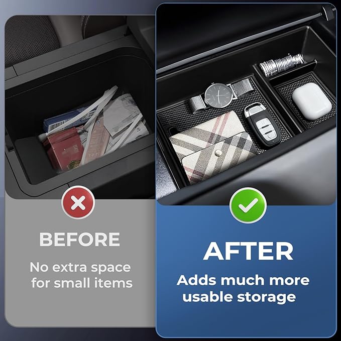 Center Console Organizer Tray Storage Box for Mercedes Benz EQS 450+ 400 580 AMG SUV/EQE 350 350+ 500, Interior Accessories Insert Tray Storage Box for 2026 2025 2024 2023 EQS/EQE, Black