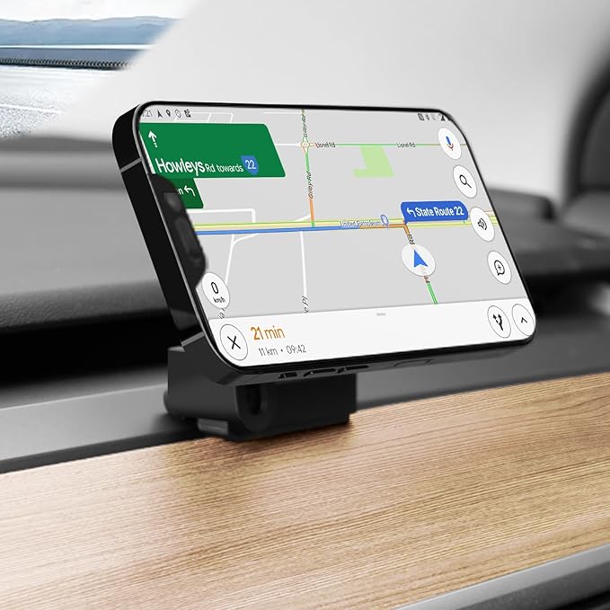 15W Wireless Fast Charging Phone Mount Holder for Tesla Model Y Model 3, Magnetic Phone Charger Compatible with iPhone 12 to 17 Series and Android, with 5ft C to C Cable (NOT fit Model 3 2024 2025)