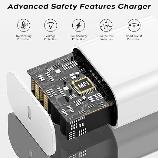 10Foot USB C Charger for iPhone 16 Charger, 2Pack 20W Type C Charging Block Long 10FT USB C Cord Cable Fast Charging for Apple iPhone 16/16e/16 Pro/16 Plus/16 Pro Max/15/15 Plus, iPad mini/iPad Air