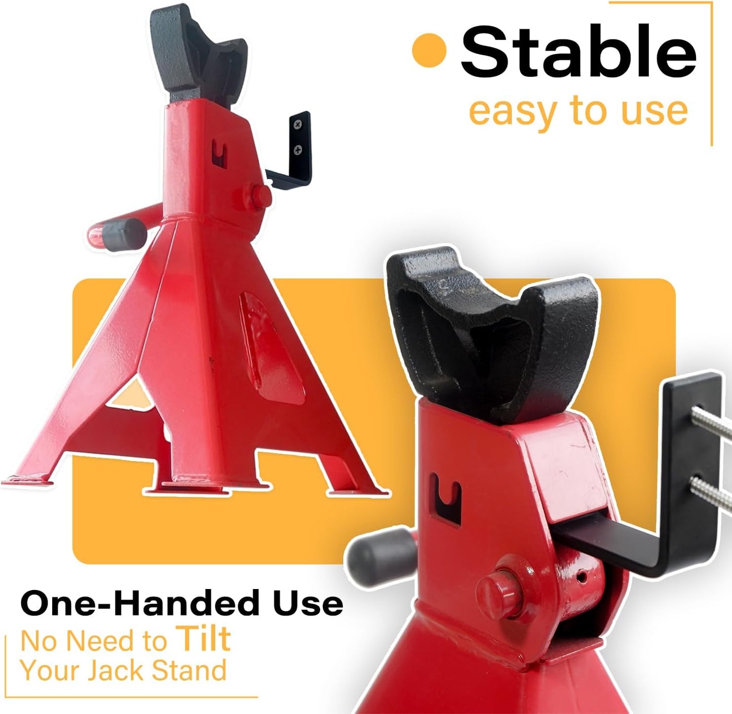 8 Packs Jack Stands Wall Mount Organizer, Heavy Duty Stainless Steel Holder Hook Fits 2 & 3 & 4 Ton Jack Stands