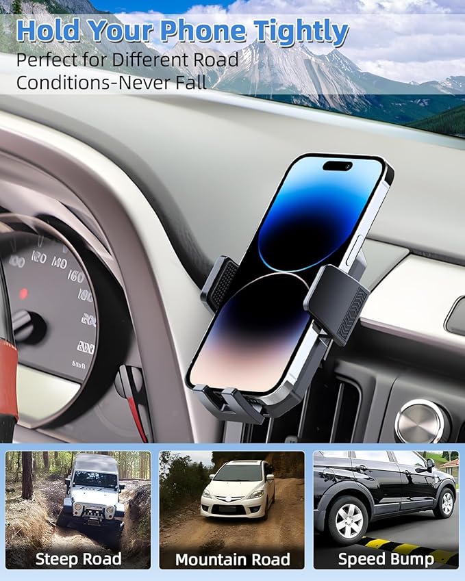 PZK Car Phone Mount for Toyota RAV4 2013-2015 2016 2017 2018 Accessories Custom Air Vent Phone Holder Auto Lock Phone Holder Hands Free 360° Rotation Cell Phone Automobile Cradles