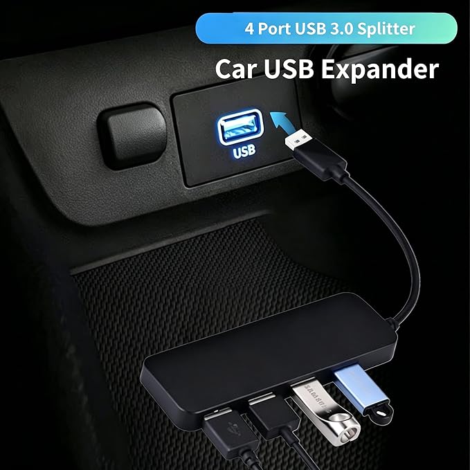 4 Port USB 3.0 Splitter USB Expander for Mouse, Keyboard, Flash Drive, U Disk, Printer, Laptop, Desktop PC, Xbox, PS5 Hub Splitter Portable