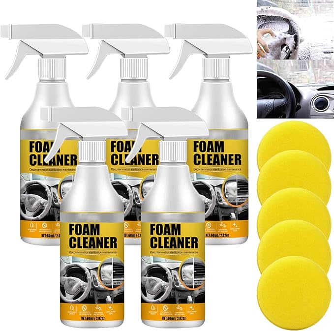 Foam Cleaner for Car, Foam Cleaner All Purpose, Foam Cleaner for Car Interior, Multi-Purpose Car Upholstery Cleaner for Car Seats Leather (5PC)