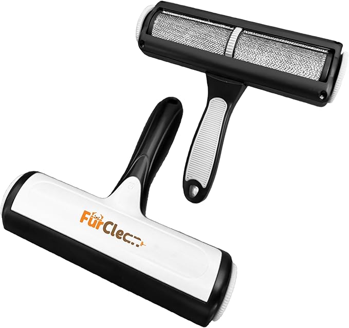 FurClean Pet Hair Removal Roller - Electrostatic Absorption Reusable Lint Rollers for Pet Hair - Cleaning Tool for Furniture, Couch and Carpet - Large Storage Compartment with Easy Disposal