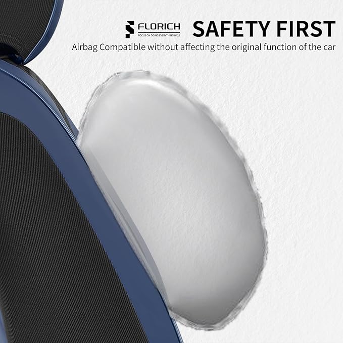 FLORICH Leather Front Car Seat Covers Waterproof Durable Front Seat Protector for Cars Luxury Seat Cover Breathable Vehicle Seat Cushion Universal Fit for Most Car Truck SUV, Black&Blue