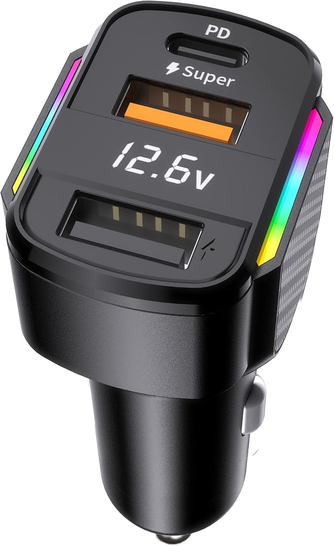 GemCoo USB C Car Charger, 80W PD36W&QC3.0 Fast Charging Car Charger Adapter Cigarette Lighter Charger Plug for iPhone 14 13 12 11, iPad, Samsung Galaxy S22 S21 S10