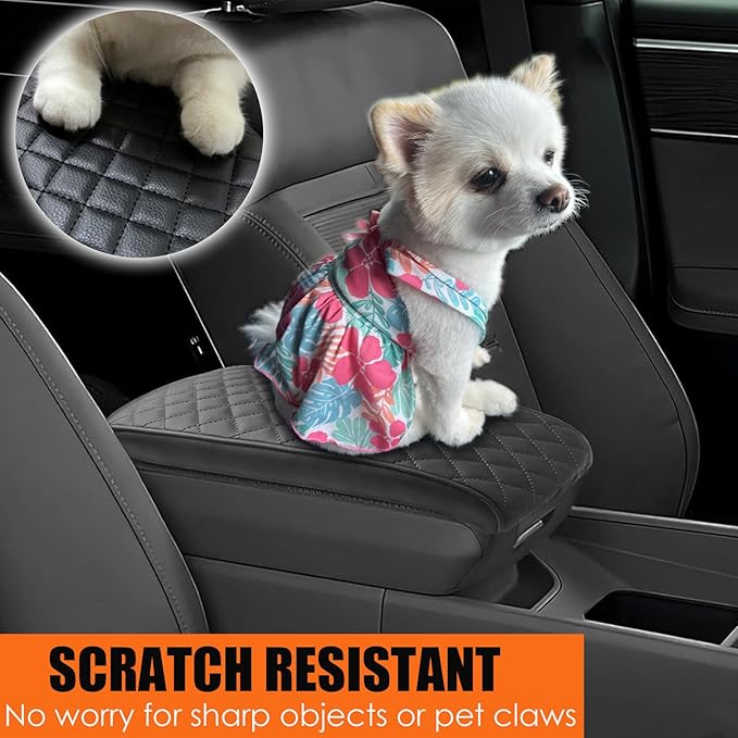 Center Console Cover for Santa Fe 2026 2025 2024 - Soft Armrest Pad Cushion Middle Console Cover for Hyundai Santa Fe 2024 2025 2026 Interior Accessories - Black
