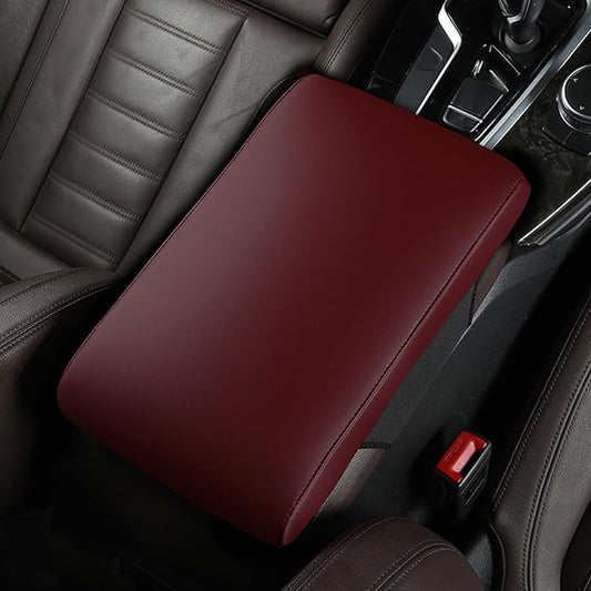 Car Armrest Cover Pad for Mazda CX-30 2020–2025 Premium Leather Center Console Armrest Cushion Pad Anti-Scratch Waterproof Auto Interior Accessories Wine Red