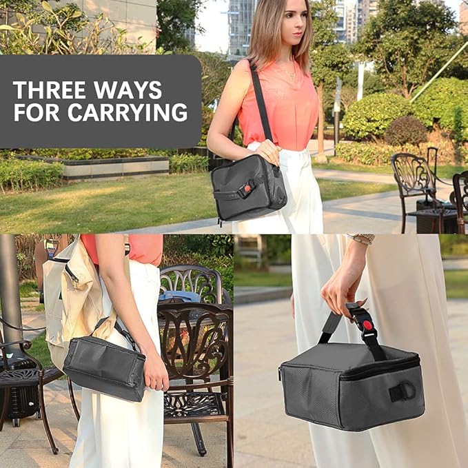 Portable Oven, 110V Portable Food Warmer Personal Portable Oven Mini Electric Heated Lunch Box for Reheating & Raw Food Cooking in Office, Travel, Potlucks and Home Kitchen (Gray)