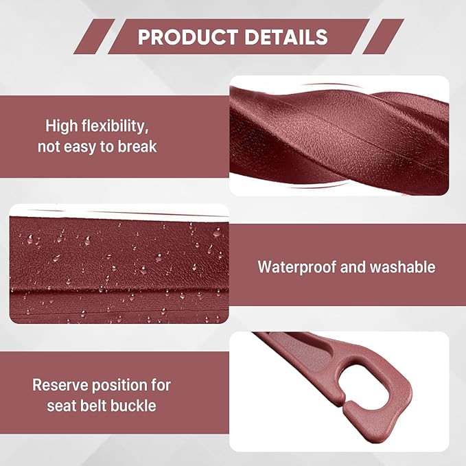 2PCS Car Seat Gap Filler Organizer, Upgrade Car Gap Filler with Fill and Storage Function for Storing Phones Keys Cards, Universal No Drop Seat Guard for Cars (Red)