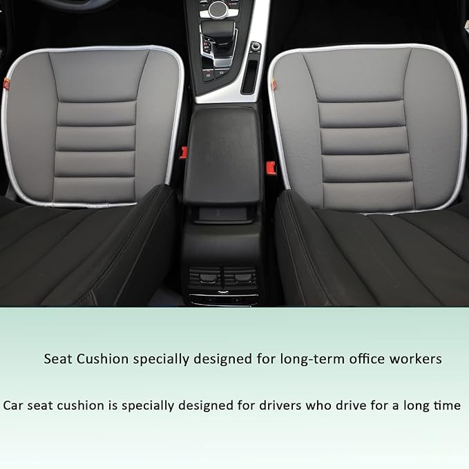 Car Seat Cushion Pad for Driving, Chair Cushion for Office/Truck with Memory Foam, Seat Cushion Comfortable and Durable, Gray