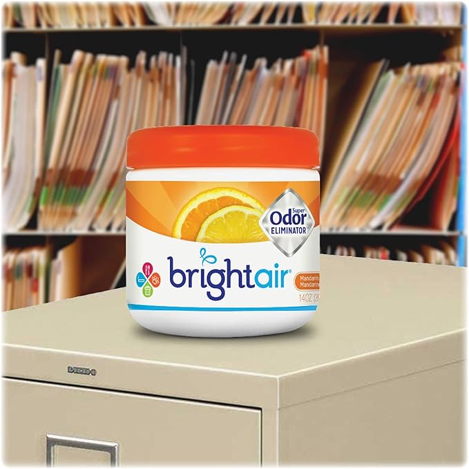 Bright Air Solid Air Freshener and Odor Eliminator, Mandarin Orange and Fresh Lemon Scent, 14 Ounces