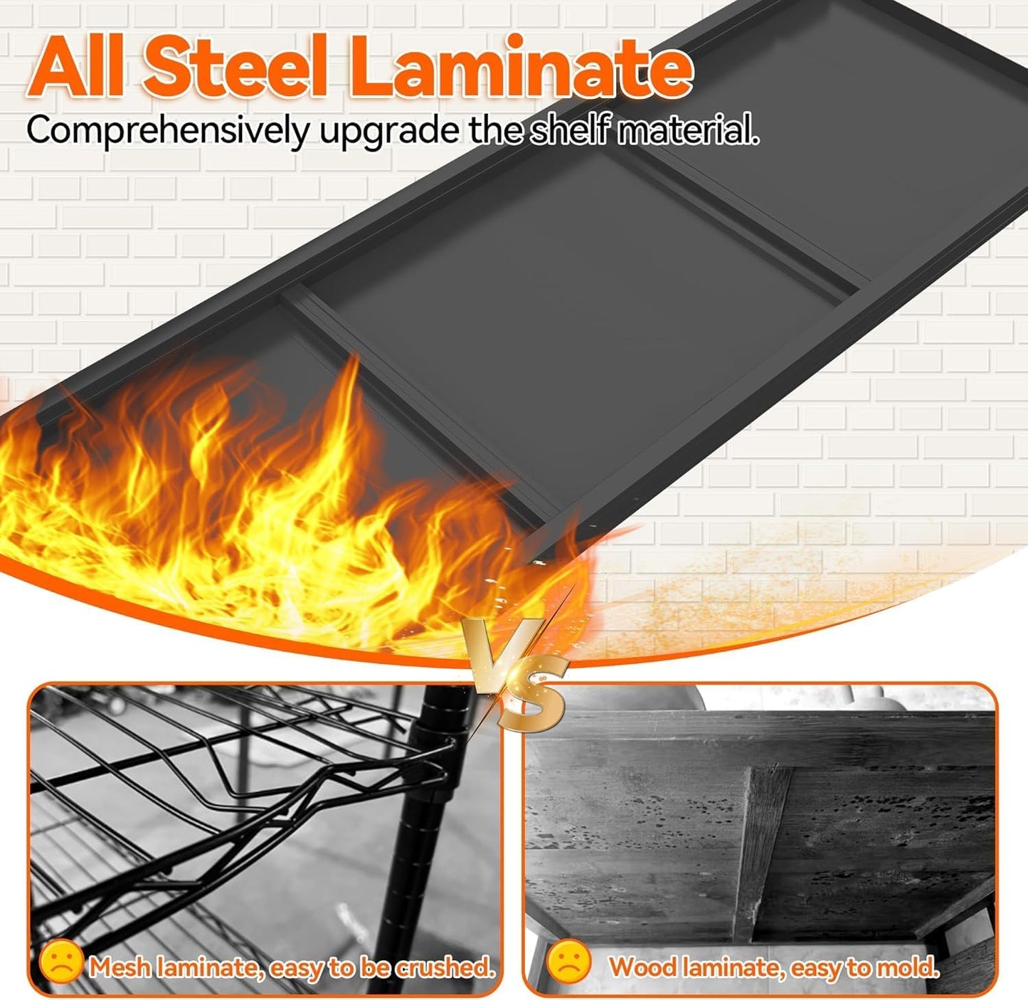 Metal Garage Shelving Unit, Heavy Duty Adjustable Storage Rack, Steel Shelving,2000 lbs Capacity, Industrial Shelves for Heavy Tools and Equipment (4-Tier 44" H x 36" W x 14" D)