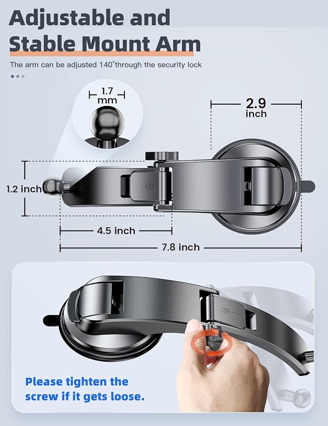 eSamcore iPad Holder for Car, Dashboard Tablet Holder for Car Suction Cup Mount with Large Clamp for All 6"-11" Apple iPad Accessory Samsung Galaxy Tab Tablet Stand